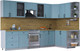 Миниатюра изображения товара Кухонный гарнитур Интерлиния Тренд 1.7x3.2 правая (океан/океан/дуб бунратти)