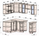 Миниатюра изображения товара Кухонный гарнитур Интерлиния Тренд 1.5x2.1 левая (луна/белый/серый каспий)