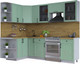 Миниатюра изображения товара Кухонный гарнитур Интерлиния Тренд 1.5x2.5 левая (мята/мята/дуб бунратти)