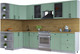 Миниатюра изображения товара Кухонный гарнитур Интерлиния Тренд 1.5x3.2 левая (мята/мята/дуб бунратти)