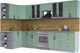 Миниатюра изображения товара Кухонный гарнитур Интерлиния Тренд 1.5x3.3 левая (мята/мята/дуб бунратти)