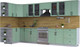 Миниатюра изображения товара Кухонный гарнитур Интерлиния Тренд 1.5x3.7 левая (мята/мята/дуб бунратти)