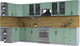 Миниатюра изображения товара Кухонный гарнитур Интерлиния Тренд 1.5x3.8 левая (мята/мята/дуб бунратти)