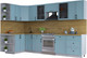 Миниатюра изображения товара Кухонный гарнитур Интерлиния Тренд 1.5x3.2 левая (океан/океан/дуб бунратти)