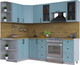 Миниатюра изображения товара Кухонный гарнитур Интерлиния Тренд 1.5x2.4 левая (океан/океан/дуб бунратти)