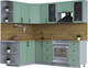 Миниатюра изображения товара Кухонный гарнитур Интерлиния Тренд 1.7x2.3 левая (мята/мята/дуб бунратти)