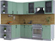 Миниатюра изображения товара Кухонный гарнитур Интерлиния Тренд 1.7x2.5 левая (мята/мята/дуб бунратти)