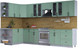 Миниатюра изображения товара Кухонный гарнитур Интерлиния Тренд 1.7x3.4 левая (мята/мята/дуб бунратти)