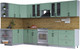 Миниатюра изображения товара Кухонный гарнитур Интерлиния Тренд 1.7x3.5 левая (мята/мята/дуб бунратти)
