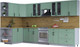 Миниатюра изображения товара Кухонный гарнитур Интерлиния Тренд 1.7x3.6 левая (мята/мята/дуб бунратти)