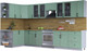 Миниатюра изображения товара Кухонный гарнитур Интерлиния Тренд 1.7x3.7 левая (мята/мята/дуб бунратти)
