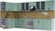 Миниатюра изображения товара Кухонный гарнитур Интерлиния Тренд 1.7x3.8 левая (мята/мята/дуб бунратти)