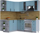 Миниатюра изображения товара Кухонный гарнитур Интерлиния Тренд 1.7x2.1 левая (океан/океан/дуб бунратти)