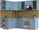 Миниатюра изображения товара Кухонный гарнитур Интерлиния Тренд 1.7x2.3 левая (океан/океан/дуб бунратти)