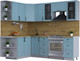 Миниатюра изображения товара Кухонный гарнитур Интерлиния Тренд 1.7x2.4 левая (океан/океан/дуб бунратти)