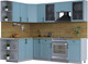 Миниатюра изображения товара Кухонный гарнитур Интерлиния Тренд 1.7x2.5 левая (океан/океан/дуб бунратти)