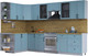 Миниатюра изображения товара Кухонный гарнитур Интерлиния Тренд 1.7x3.2 левая (океан/океан/дуб бунратти)