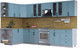 Миниатюра изображения товара Кухонный гарнитур Интерлиния Тренд 1.7x3.4 левая (океан/океан/дуб бунратти)