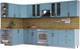 Миниатюра изображения товара Кухонный гарнитур Интерлиния Тренд 1.7x3.5 левая (океан/океан/дуб бунратти)