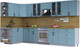 Миниатюра изображения товара Кухонный гарнитур Интерлиния Тренд 1.7x3.6 левая (океан/океан/дуб бунратти)