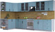 Миниатюра изображения товара Кухонный гарнитур Интерлиния Тренд 1.7x3.7 левая (океан/океан/дуб бунратти)