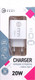 Миниатюра изображения товара Зарядное устройство сетевое Digitalpart FC-135 с кабелем Type-C (белый)