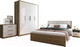 Миниатюра изображения товара Комплект мебели для спальни Евва Престиж ПР-1.2 (дуб кантри золотой/белый)