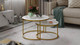 Миниатюра изображения товара Журнальный столик ТриЯ Вега (золото/стекло белый мрамор)