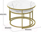 Миниатюра изображения товара Журнальный столик ТриЯ Вега (золото/стекло белый мрамор)