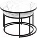 Миниатюра изображения товара Журнальный столик ТриЯ Вега (черный/стекло белый мрамор)