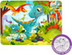 Миниатюра изображения товара Развивающая игра Puzzle Time Мир динозавров С раскраской / 4659718 (34эл)