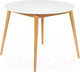 Миниатюра изображения товара Обеденный стол Tetchair Боско круглый раскладной (белый/натуральный)