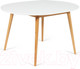 Миниатюра изображения товара Обеденный стол Tetchair Боско круглый раскладной (белый/натуральный)