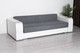 Миниатюра изображения товара Диван DiArt Бруклин (рогожка/кожзам Ravena Grafit/Marvel White/накладки МДФ крафт)