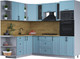 Миниатюра изображения товара Кухонный гарнитур Интерлиния Тренд 1.88x2.4 ВТ левая (океан/океан/дуб бунратти)