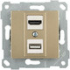 Миниатюра изображения товара Розетка Mutlusan Rita HDMI + USB Type-A 2200-459-0185 (золото доре)