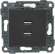 Миниатюра изображения товара Розетка Mutlusan Rita 2xUSB Type-A 2200-449-0184 (черный матовый)