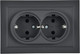Миниатюра изображения товара Розетка IEK Brite BR-R21-16-K53-F (графит)