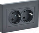 Миниатюра изображения товара Розетка IEK Brite BR-R24-16-K53-F (графит)