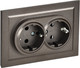 Миниатюра изображения товара Розетка IEK Brite BR-R21-16-K45-F (темная бронза)