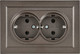 Миниатюра изображения товара Розетка IEK Brite BR-R21-16-K45-F (темная бронза)