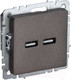 Миниатюра изображения товара Розетка IEK Brite BR-U21-D31-K45 (темная бронза)