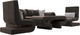 Миниатюра изображения товара Комплект мягкой мебели Лига Диванов Волна набор 2 (велюр коричневый)