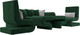 Миниатюра изображения товара Комплект мягкой мебели Лига Диванов Волна набор 2 (велюр зеленый)