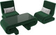 Миниатюра изображения товара Комплект мягкой мебели Лига Диванов Волна набор 3 (велюр зеленый)