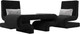 Миниатюра изображения товара Комплект мягкой мебели Лига Диванов Волна набор 3 (велюр черный)