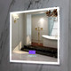 Миниатюра изображения товара Зеркало Пекам Greta 90x80 / greta-90x80M (с подсветкой, с многофункциональной панелью)