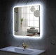 Миниатюра изображения товара Зеркало Пекам Marta 60x60 / marta-60x60B (с подсветкой и бесконтактным сенсором)