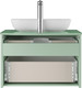 Миниатюра изображения товара Тумба под умывальник LEVEL Infinity 60 One 70 с двумя ящиками подвесная (зеленый матовый)
