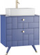 Миниатюра изображения товара Тумба под умывальник LEVEL Олимпия 56 Four с двумя ящиками подвесная (синий матовый)